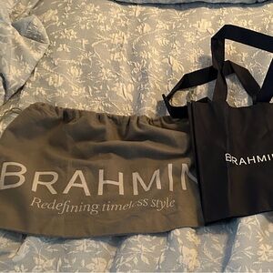 Brahmin Black Logo Tote Bag AND Gray dust bag